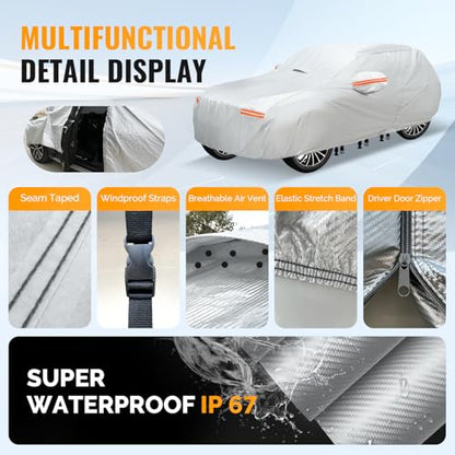 30 Layers Heavy Duty SUV Car Cover for Automobiles All Weather Waterproof