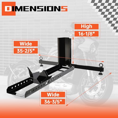 Adjustable Motorcycle Wheel Chock Stand Upright 1800lb Capacity