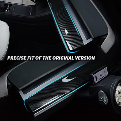 Dashboard Cover Wrap and Front Door Inner Armrest Panel Cover Trim Compatible with Tesla Model 3 2021