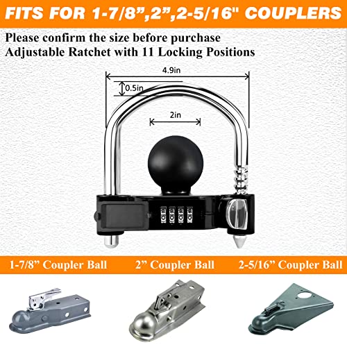 1 Pack Universal Hitch Lock with Combination Lock