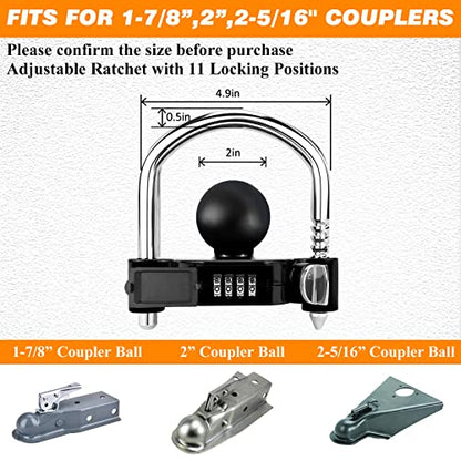 1 Pack Universal Hitch Lock with Combination Lock