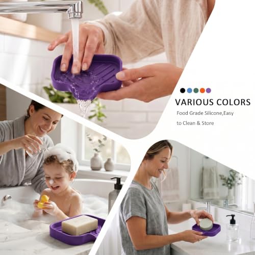 Silicone Soap Dish with Drain Spout