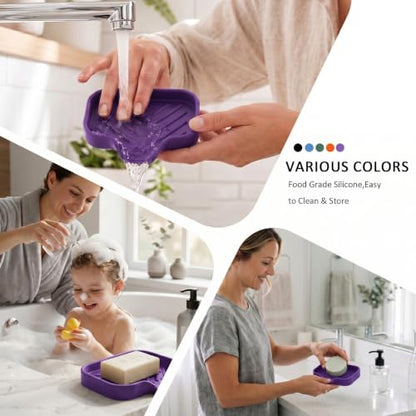 Silicone Soap Dish with Drain Spout