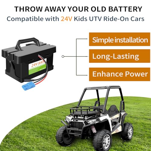 Upgraded 24V 8Ah Lithium Battery for Dynacraft Realtree Power Wheels UTVs 24V Ride