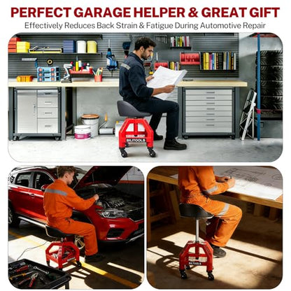 Rolling Shop Stool with Wheels