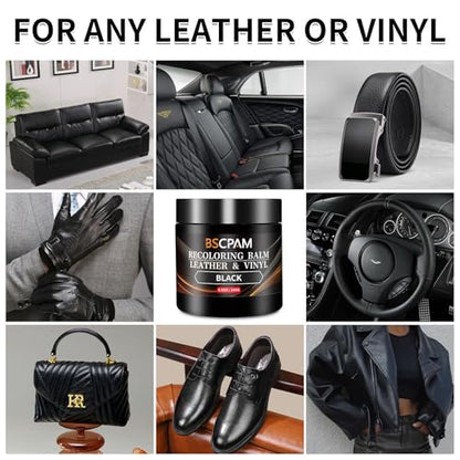 Black Leather Recoloring Balm with 100ml Mink Oil
