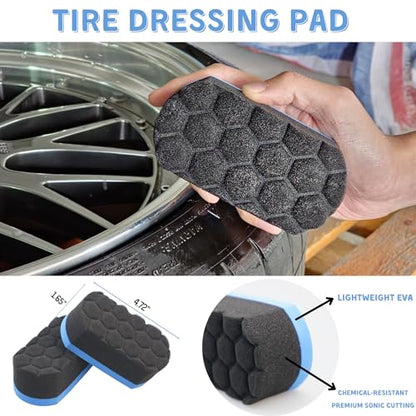 Professional 4 Pack Long Handle Wheel Brush Kit for Cleaning Wheel and Tire