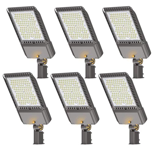 340W Parking Lot Light 61200LM LED Street Lights Outdoor 6Pack