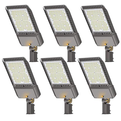 340W Parking Lot Light 61200LM LED Street Lights Outdoor 6Pack