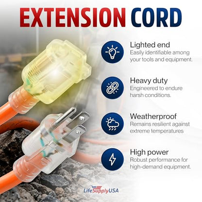 25ft Outdoor Indoor Extension Cord 16