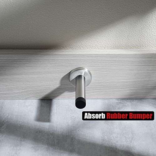 Door Stopper 304 Stainless Steel Thicken 1mm Sound Dampening Door Stop Bumper Wall Protetor 1 Pack