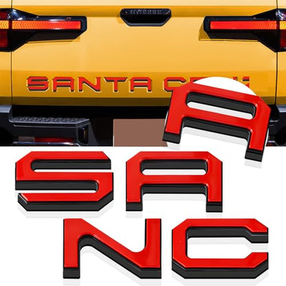 Tailgate Insert Letters Compatible for 2022 2023 2024 2025 Santa Cruz 4D Raised Tailgate Decal Letters
