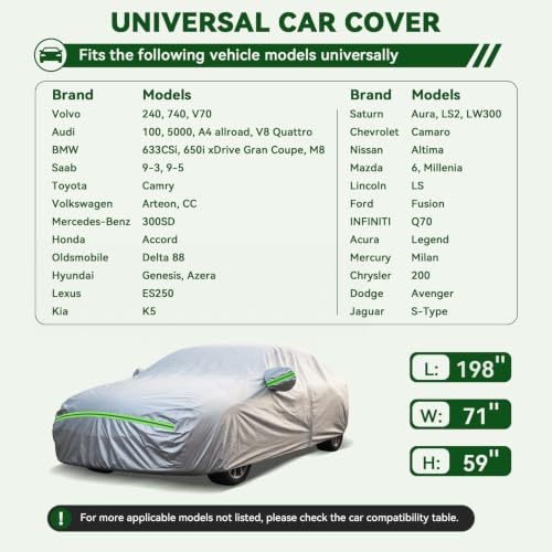 6 Layers Premium Sedan Car Cover Waterproof All Weather Weatherproof UV Sun Protection Snow Dust Storm Resistant Outdoor Exterior Custom Form
