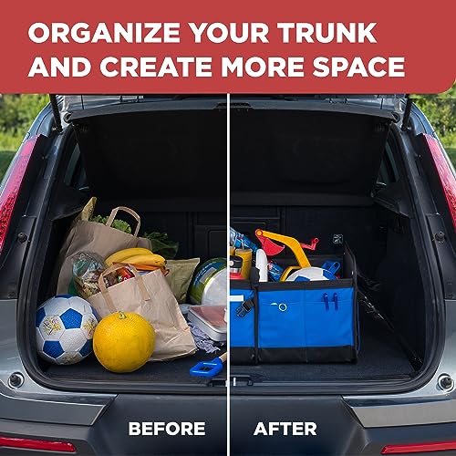 Blue Car Cargo Trunk Organizer for SUV & Auto Storage (16 Ounce)