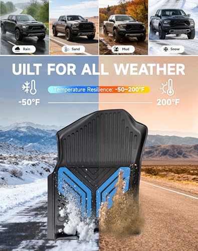 Premium Color TPE Floor Mats for Ram 1500 Crew Cab 2019
