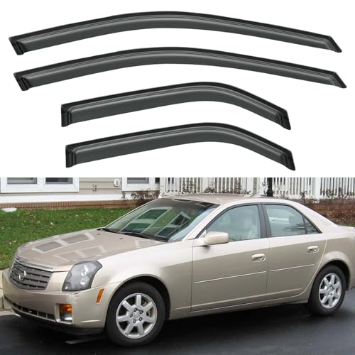 Window Visors Rain Guards for 2003 2004 2005 2006 2007 Cadillac CTS (4 Count)