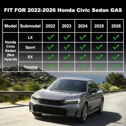 Floor Mats Cargo Liner for Honda Civic Sedan Gas 2022
