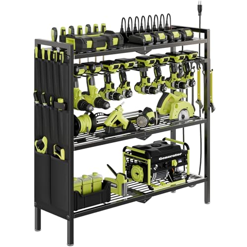 Power Tool Organizer Cart with Charging Station