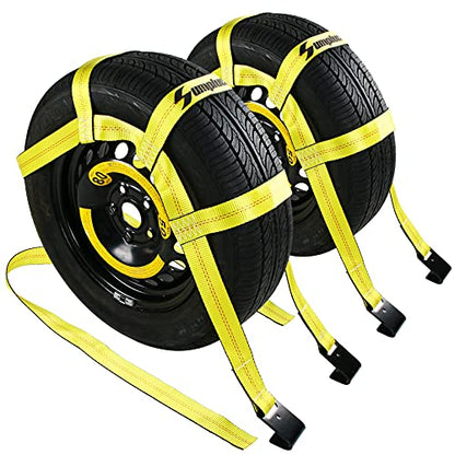 Tow Dolly Basket Straps with Flat Hook 2 Pack Fit 14" (2 Count)