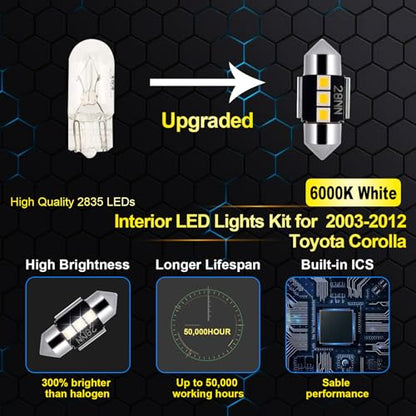 LED Interior Car Lights for Toyota (6 Count)