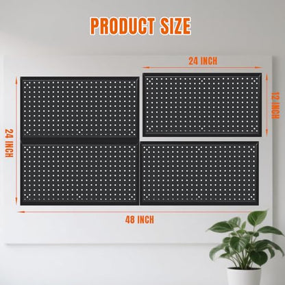 48x24 Inch Metal Pegboard Wall Organizer (40 Count)