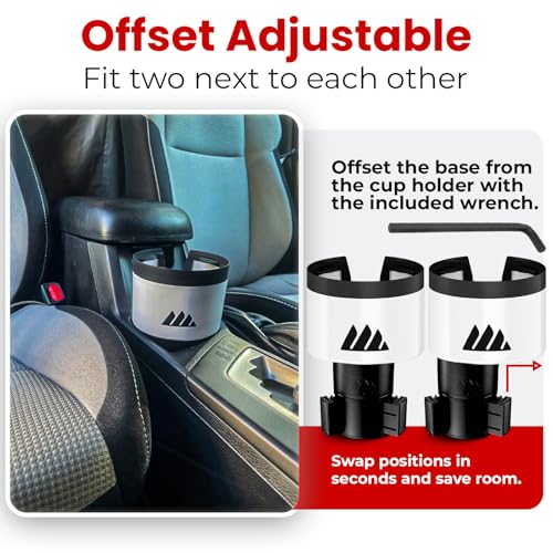 Ultimate Car Cup Holder Expander with Adjustable Base