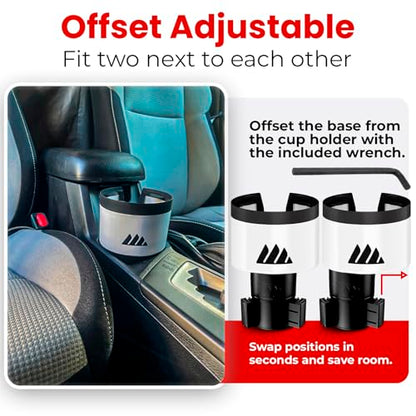 Ultimate Car Cup Holder Expander with Adjustable Base