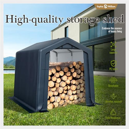 Storage Shed 6x10 ft Portable Garage Heavy Duty Carport