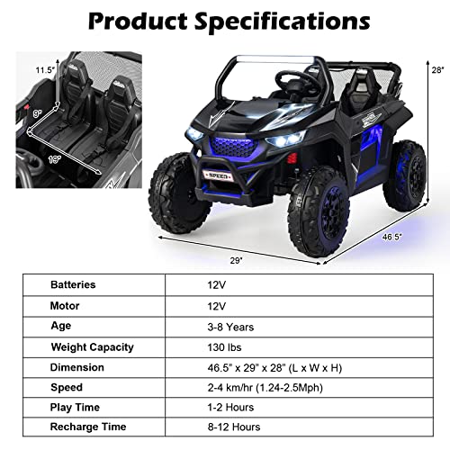2 Seater Ride on Car for Kids