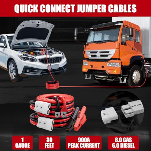 0G 25 FT Heavy Duty Jumper Cables