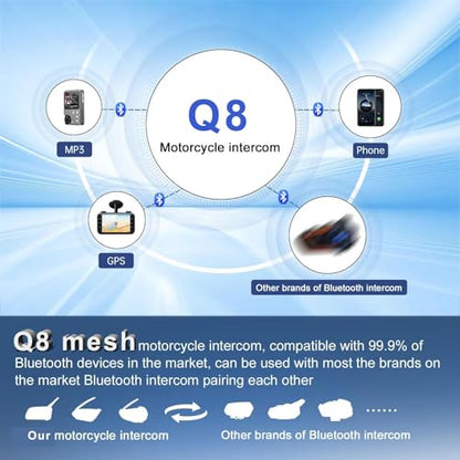 Q8 Motorcycle Helmet Bluetooth Headset