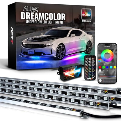 Aura DreamColor Underglow Chasing Lights for Car with APP & Remote (4 Count)
