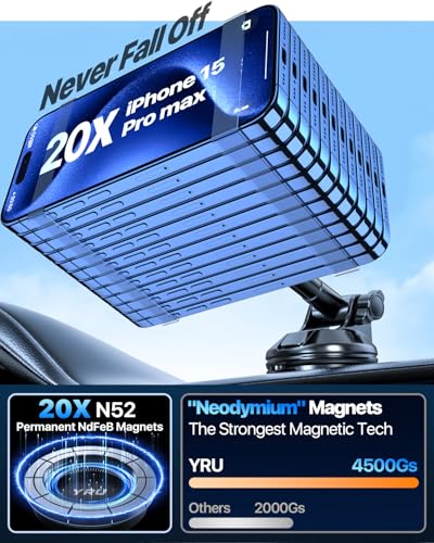 Upgrade【80+LB Super Suction】Magnetic Phone Holder Car for MagSafe Mount