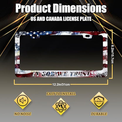 in God We Trust License Plate Frame American License Holder with 2 Holes