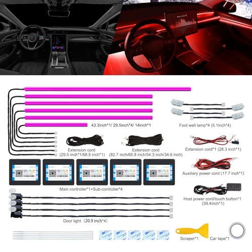 Acrylic Interior Car LED Strip Light with Wireless APP