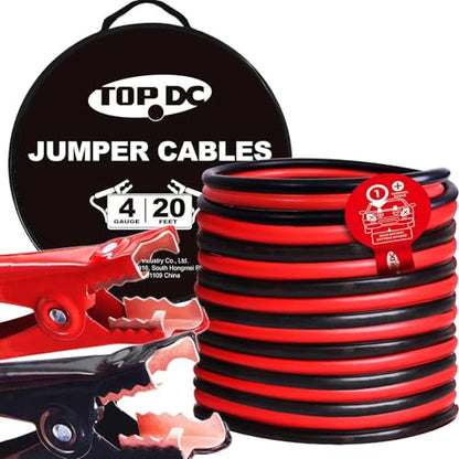 4 Gauge 20 Feet Heavy Duty Jumper Cables for Car and SUV