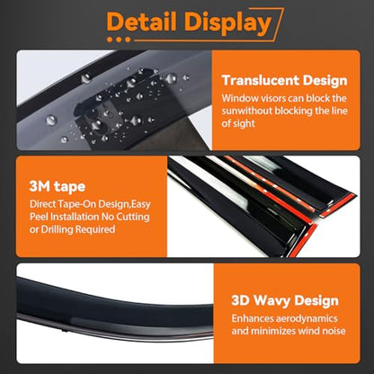 Rain Guards Window Visors Compatible with 2023