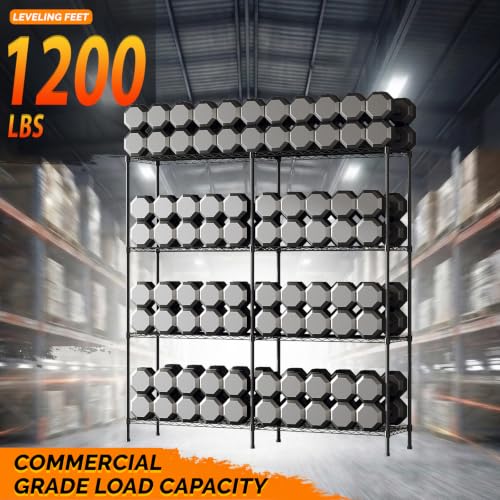 58" W Storage Shelves 1220LBS Heavy Duty Metal Shelving (4 Count)