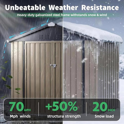 4' x 6' Outdoor Metal Storage Shed