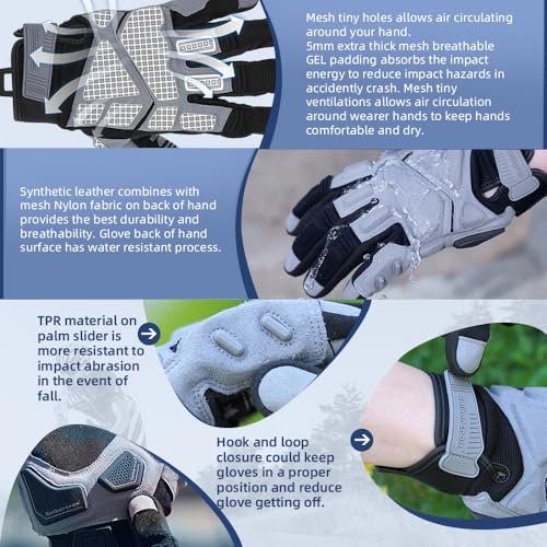 SPS 1 Unisex Touchscreen Road Racing Motorcycle MTB Sports Gloves Also fit BMX MX ATV Mountain Bike Bicycle Cycling Off