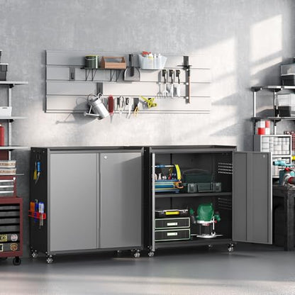 Metal Garage Storage Cabinet with Wheels