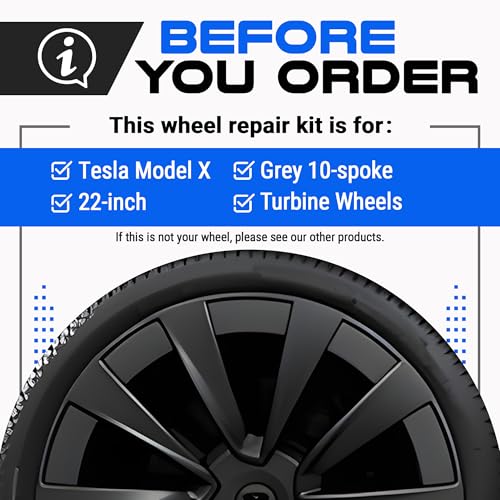 Premium Tesla Wheel Curb Rash Repair Kit for Model X 22