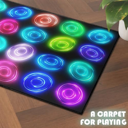 6' x 8'4" Circle Sampler Abstract Educational Area Rug for Bedroom (46.666 Sq Ft)