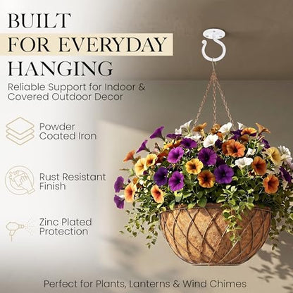 Plant Hangers Outdoor or Indoor Heavy Duty Wall Bracket Hooks (2 Count)