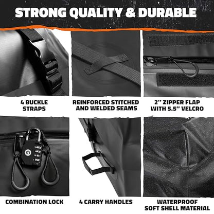64"x39"x6" Extendable Heavy Duty Roof Rack Basket & 16 Cu Ft Waterproof Cargo Bag for Top of Car