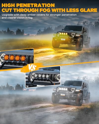 P4 Series 4 Inch Deep Amber Light Covers Offroad Lights Lens Cap (2 Count)