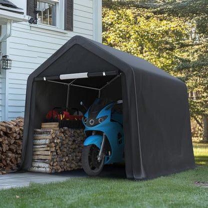 8x8 ft Storage Shelter Garage Tent with 2 Roll up Doors & Vents Outdoor Portable Carport for Motorcycle ATV Anti