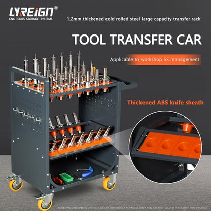 Grey Classic 40 Taper CNC Tool Holder Transfer Cart