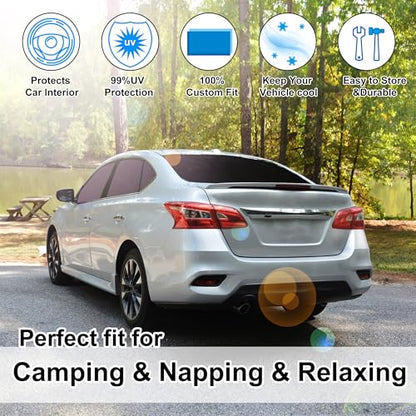 Window Shades for Nissan Sentra 2014 2015 2016 2017 2018 2019 Accessories Car Side Full Windows Rear Triangular Windshield Sun Shade Sun UV Rays Privacy Protection for Camping Napping 8PCS (8 Count)
