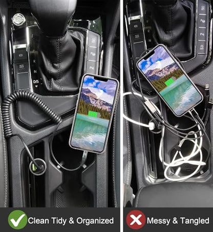 USB Type C to Lightning Cable 3FT 2Pack Coiled iPhone Charger Fast Charging (2 count)